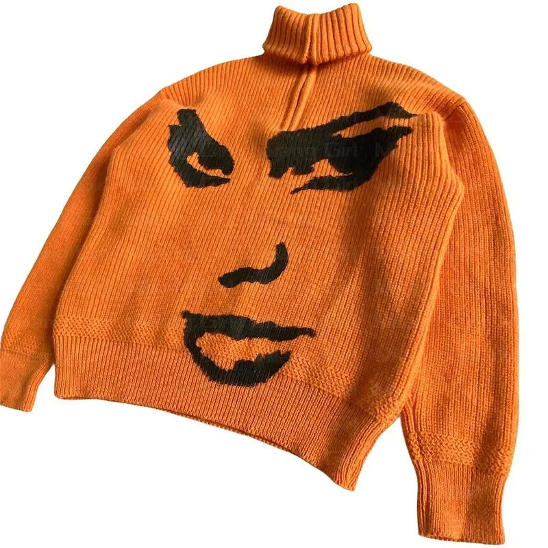 Knit orange Hoodie